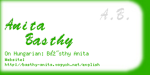 anita basthy business card